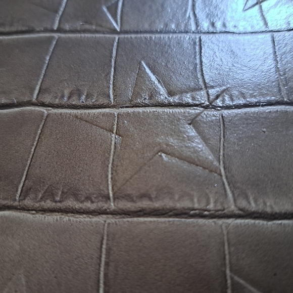 CLAUDIA FIRENZE Italy embossed Stars croc look leather chunky chain purse bag - Picture 16 of 16